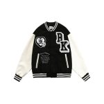 Bk Black Cotton Varsity Jacket