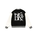 Bk Black Cotton Varsity Jacket