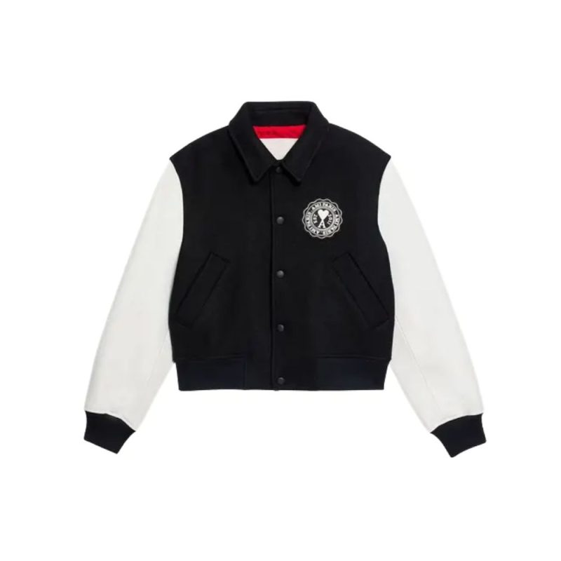 Ami Black And White Varsity Jacket