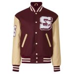 Burgundy Varsity Baseball Letterman Jacket
