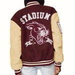 Burgundy Varsity Baseball Letterman Jacket