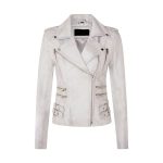 Ella White Motorcycle Leather Jacket