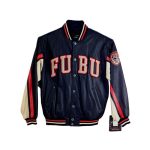 Fubu Bomber Blue Leather Jacket