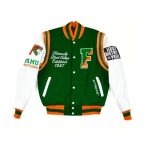 Wool Green Embroidery Florida A&M Varsity Jacket