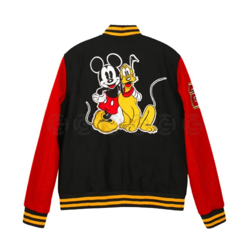 Mickey Mouse and Pluto Varsity Jacket