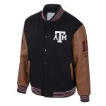 Texas A and M Aggies Black and Brown Letterman Jacket