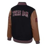 Texas A and M Aggies Black and Brown Letterman Jacket