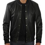Tyler Black Leather Varsity Jacket