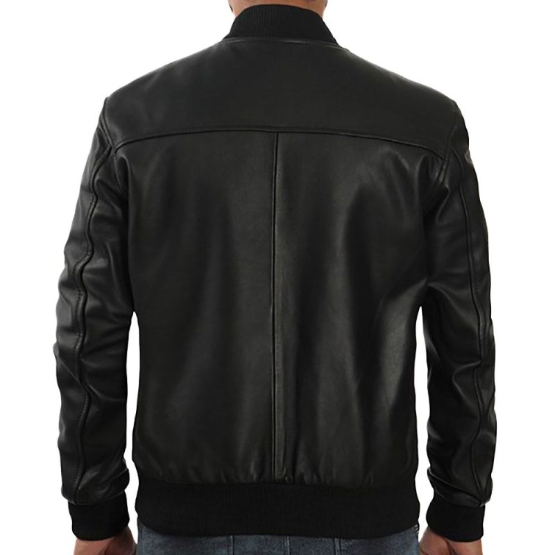 Tyler Black Leather Varsity Jacket
