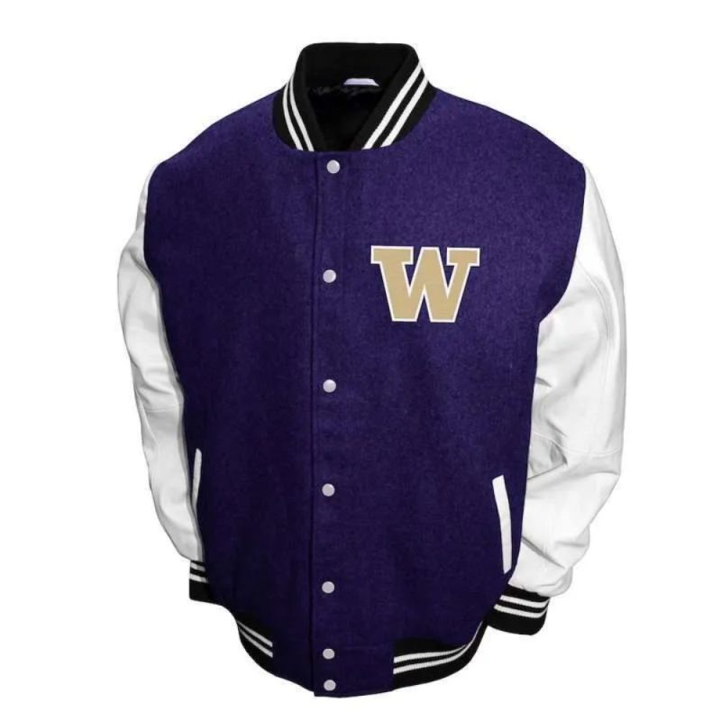 Washington Huskies Graduate Purple and White Varsity Jacket Washington Huskies Graduate Purple and White Varsity Jacket