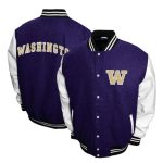 Washington Huskies Graduate Purple and White Varsity Jacket