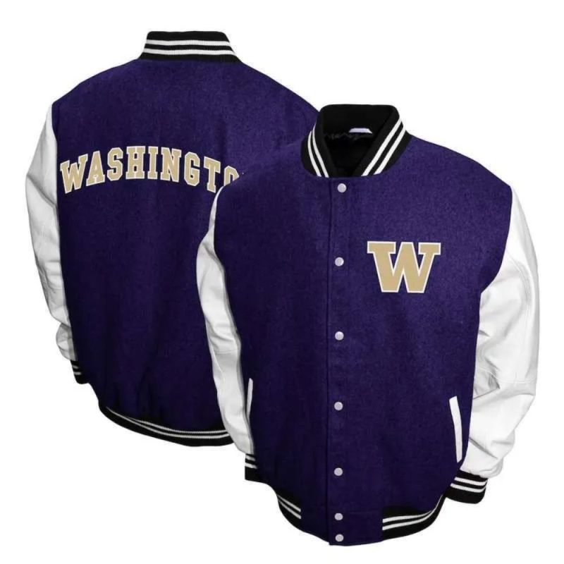 Washington Huskies Graduate Purple and White Varsity Jacket