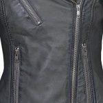 Womens Real Grey Leather Biker Jacket