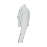 Womens White Cropped Leather Jacket