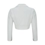Womens White Cropped Leather Jacket